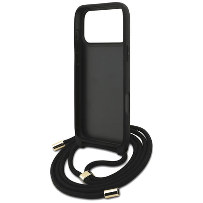 Husa pentru Apple iPhone 17 Pro Max, Guess, 4G CBDY Big Logo with Cord Strap, Maro