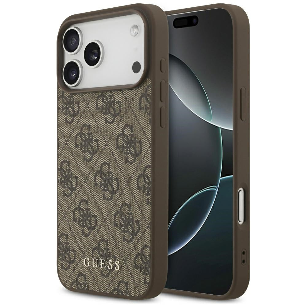 Husa pentru Apple iPhone 17 Pro Max, Guess, 4G Classic, Maro