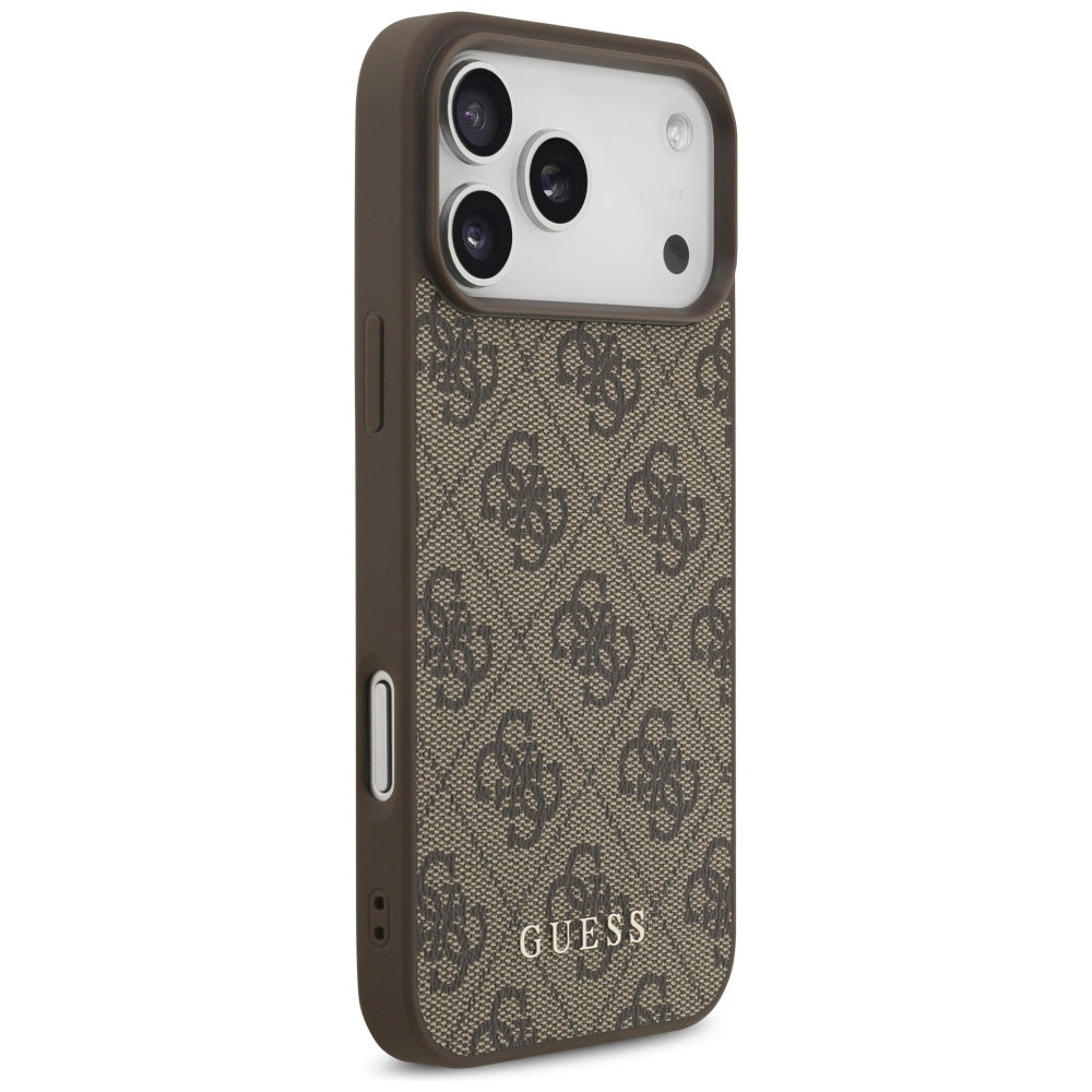 Husa pentru Apple iPhone 17 Pro Max, Guess, 4G Classic, Maro