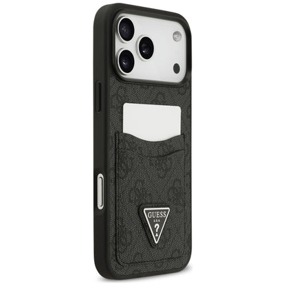 Husa pentru Apple iPhone 17 Pro Max, Guess, 4G Double Card Triangle, Neagra