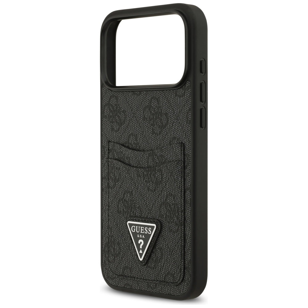 Husa pentru Apple iPhone 17 Pro Max, Guess, 4G Double Card Triangle, Neagra