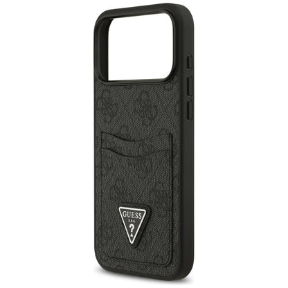 Husa pentru Apple iPhone 17 Pro Max, Guess, 4G Double Card Triangle, Neagra