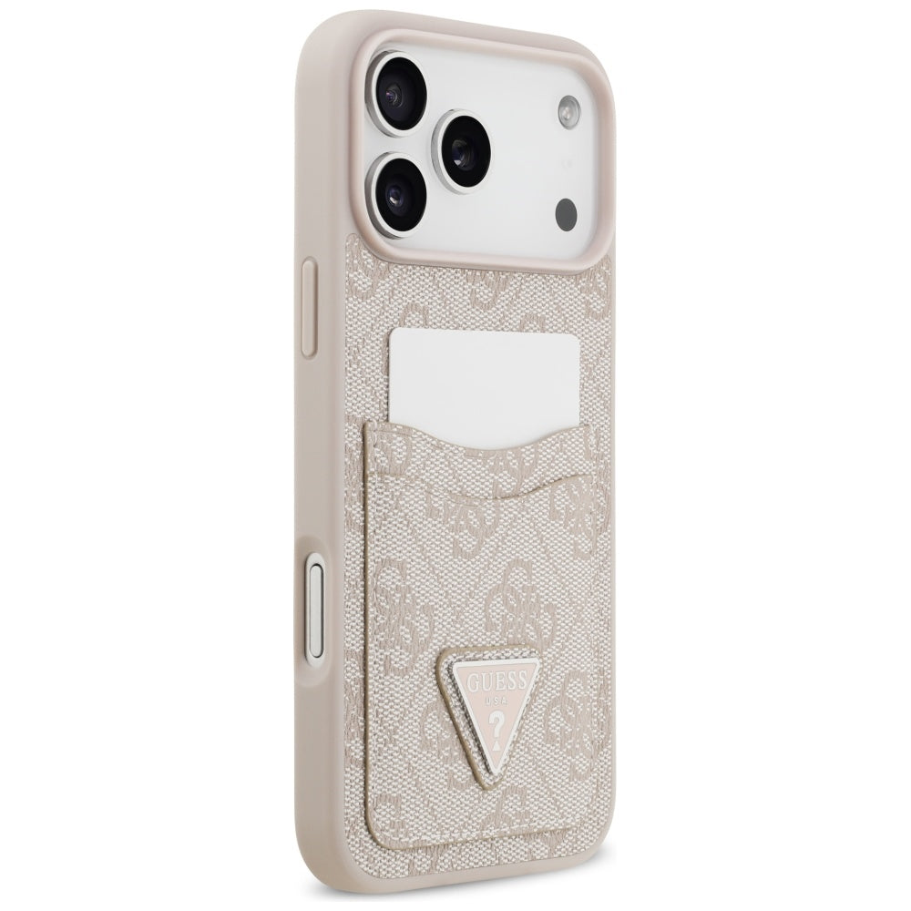 Husa pentru Apple iPhone 17 Pro Max, Guess, 4G Double Card Triangle, Roz