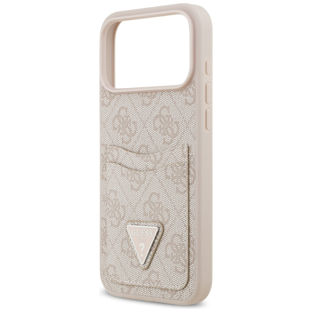 Husa pentru Apple iPhone 17 Pro Max, Guess, 4G Double Card Triangle, Roz