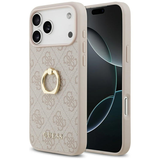 Husa pentru Apple iPhone 17 Pro Max, Guess, 4G Ring Stand, Maro