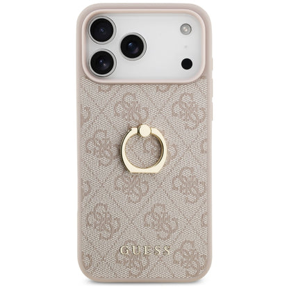 Husa pentru Apple iPhone 17 Pro Max, Guess, 4G Ring Stand, Maro