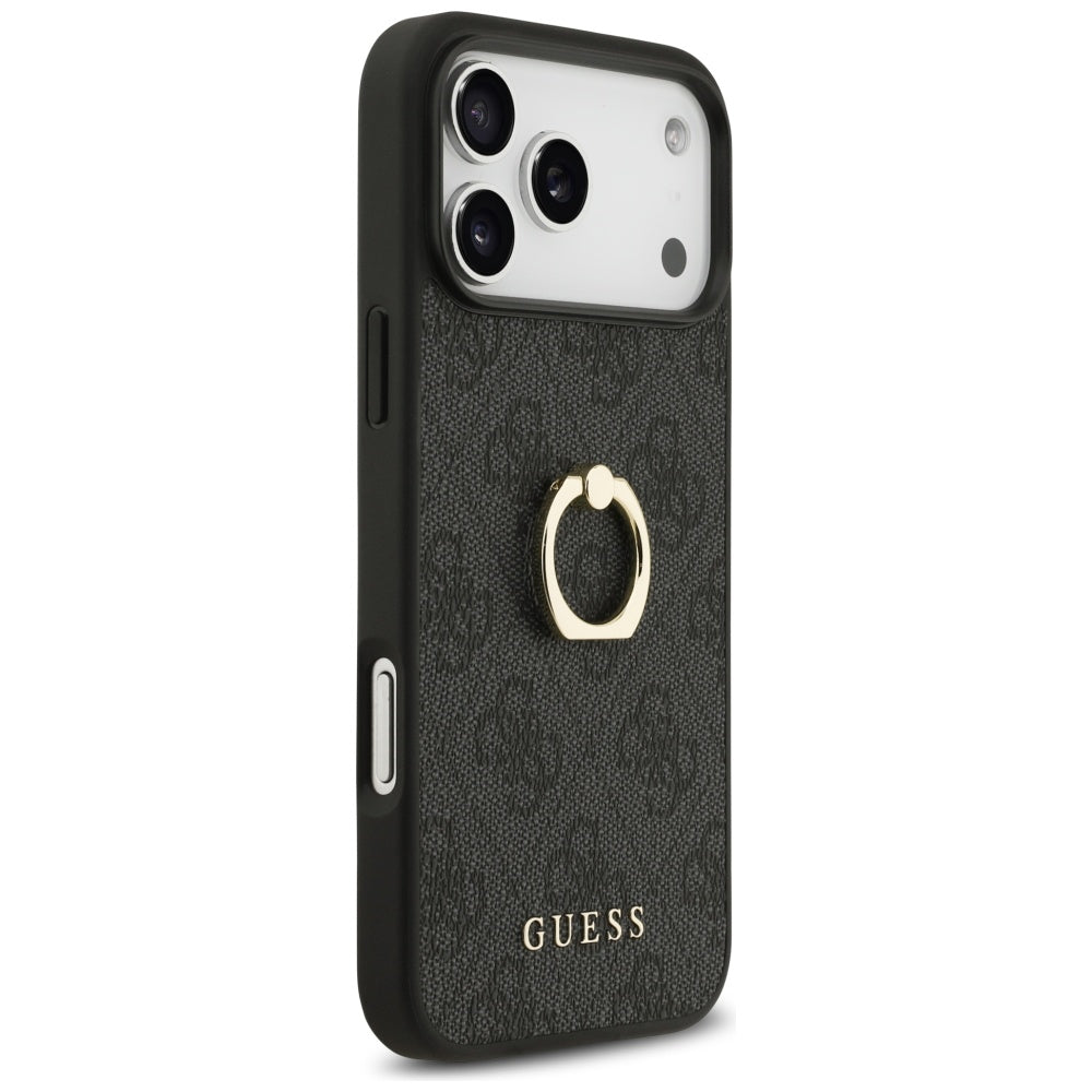 Husa pentru Apple iPhone 17 Pro Max, Guess, 4G Ring Stand, Neagra