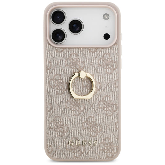 Husa pentru Apple iPhone 17 Pro Max, Guess, 4G Ring Stand, Roz