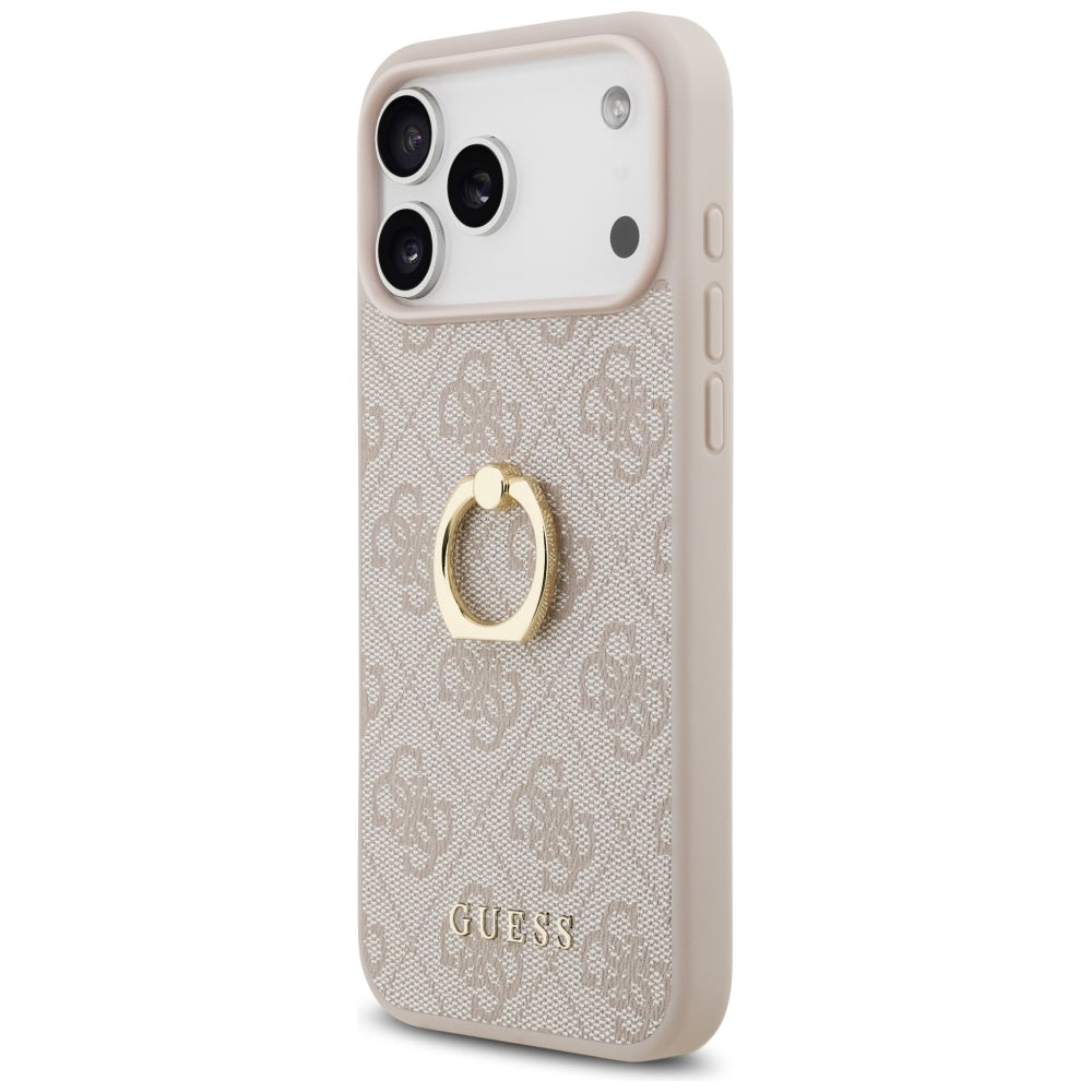 Husa pentru Apple iPhone 17 Pro Max, Guess, 4G Ring Stand, Roz