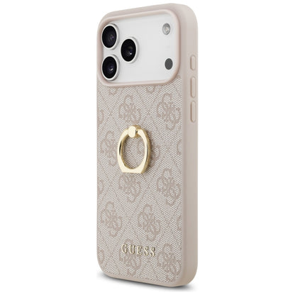 Husa pentru Apple iPhone 17 Pro Max, Guess, 4G Ring Stand, Roz