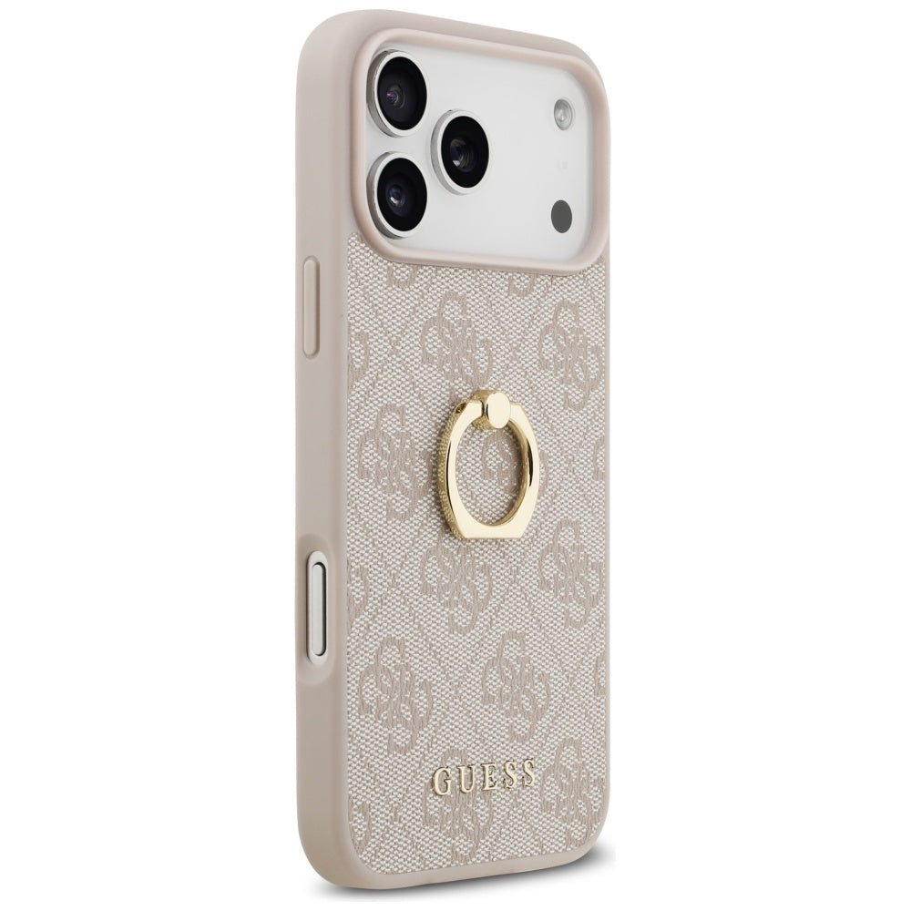 Husa pentru Apple iPhone 17 Pro Max, Guess, 4G Ring Stand, Roz
