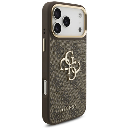 Husa pentru Apple iPhone 17 Pro Max, Guess, Big 4G Classic Logo with Big Strap, Maro