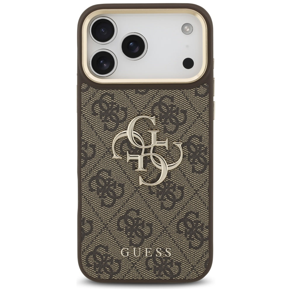 Husa pentru Apple iPhone 17 Pro Max, Guess, Big 4G Classic Logo with Big Strap, Maro