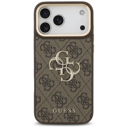 Husa pentru Apple iPhone 17 Pro Max, Guess, Big 4G Classic Logo with Big Strap, Maro