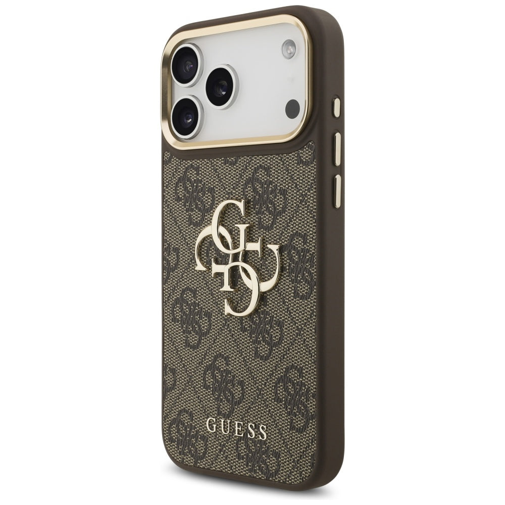 Husa pentru Apple iPhone 17 Pro Max, Guess, Big 4G Classic Logo with Big Strap, Maro