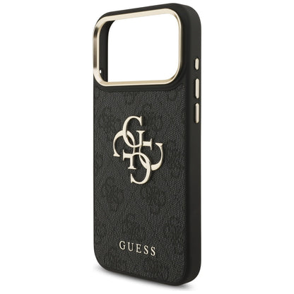 Husa pentru Apple iPhone 17 Pro Max, Guess, Big 4G Classic Logo with Big Strap, Neagra