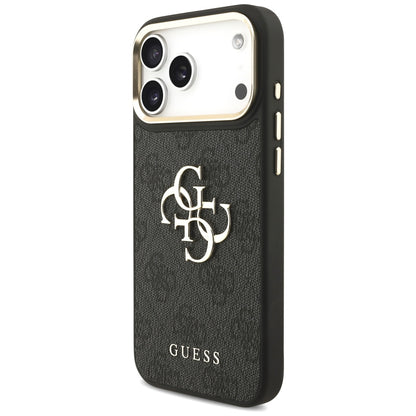 Husa pentru Apple iPhone 17 Pro Max, Guess, Big 4G Classic Logo with Big Strap, Neagra