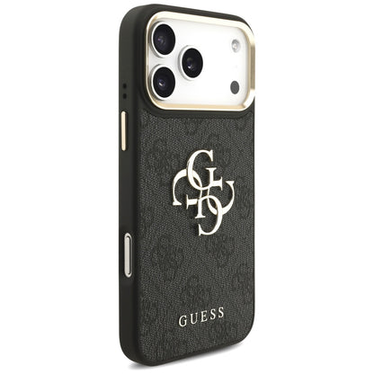 Husa pentru Apple iPhone 17 Pro Max, Guess, Big 4G Classic Logo with Big Strap, Neagra