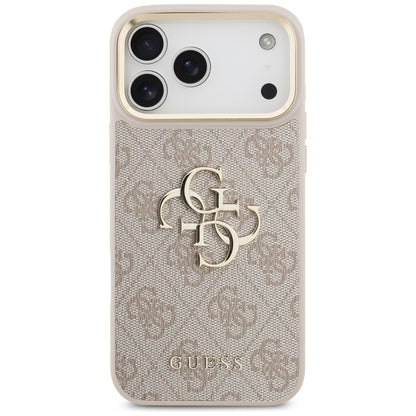 Husa pentru Apple iPhone 17 Pro Max, Guess, Big 4G Classic Logo with Big Strap, Roz