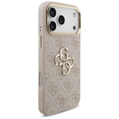 Husa pentru Apple iPhone 17 Pro Max, Guess, Big 4G Classic Logo with Big Strap, Roz