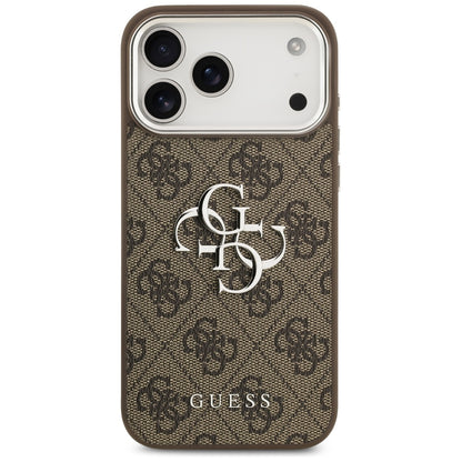 Husa pentru Apple iPhone 17 Pro Max, Guess, Big 4G Logo Classic, Maro Argintie