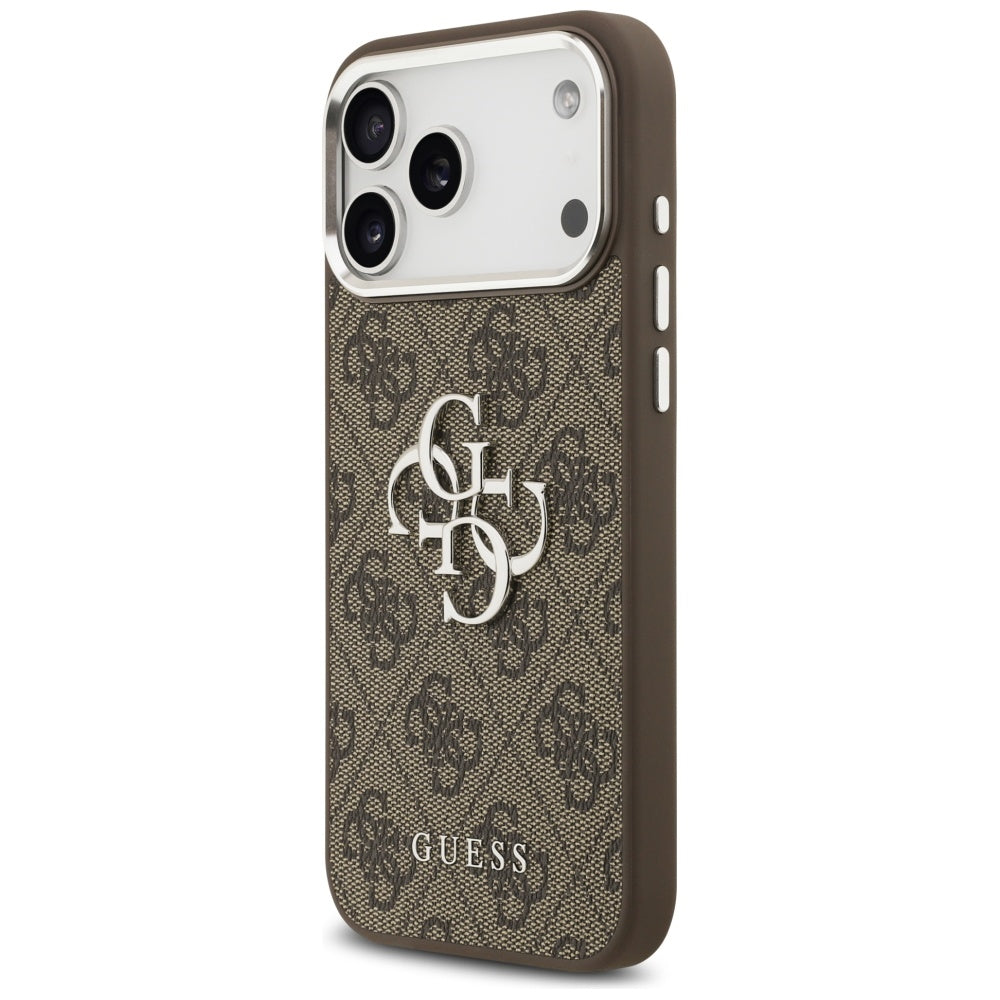 Husa pentru Apple iPhone 17 Pro Max, Guess, Big 4G Logo Classic, Maro Argintie