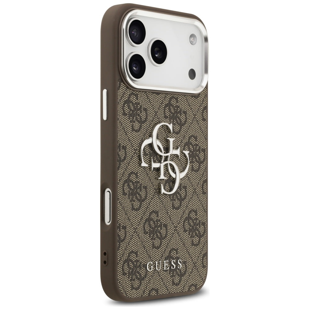 Husa pentru Apple iPhone 17 Pro Max, Guess, Big 4G Logo Classic, Maro Argintie
