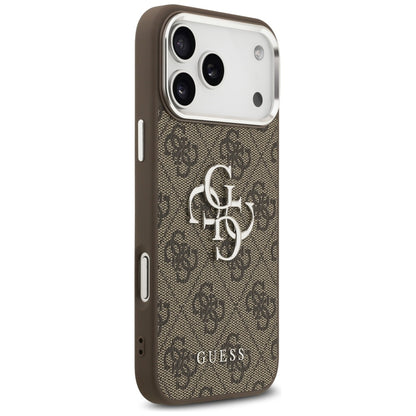 Husa pentru Apple iPhone 17 Pro Max, Guess, Big 4G Logo Classic, Maro Argintie