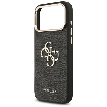 Husa pentru Apple iPhone 17 Pro Max, Guess, Big 4G Logo Classic, Neagra Aurie