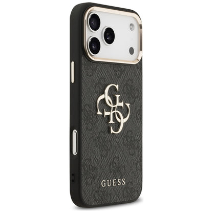 Husa pentru Apple iPhone 17 Pro Max, Guess, Big 4G Logo Classic, Neagra Aurie