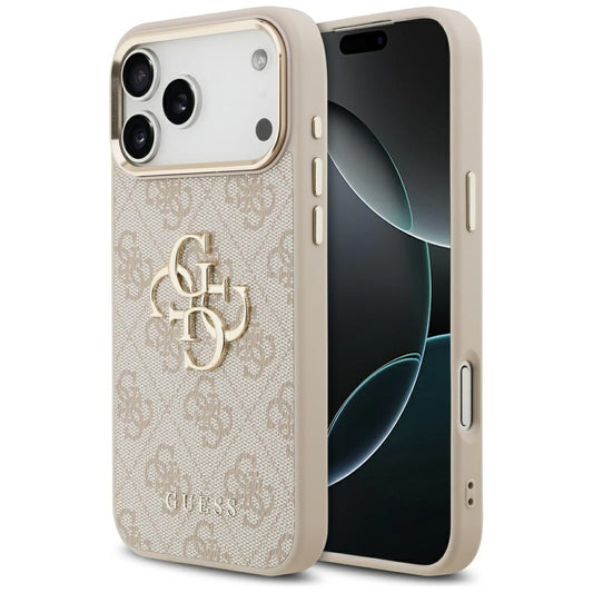Husa pentru Apple iPhone 17 Pro Max, Guess, Big 4G Logo Classic, Roz Aurie