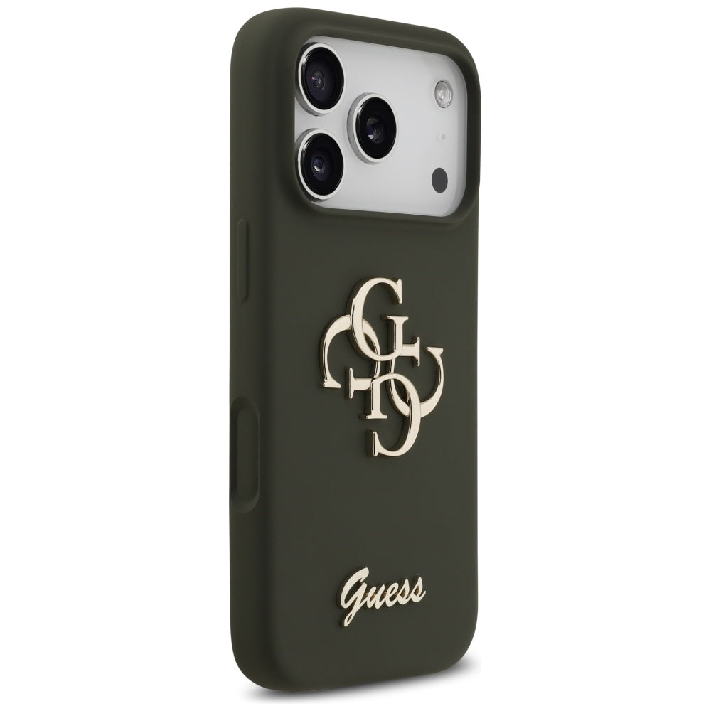 Husa pentru Apple iPhone 17 Pro Max, Guess, Big 4G Script, Kaki