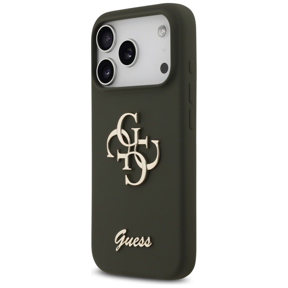 Husa pentru Apple iPhone 17 Pro Max, Guess, Big 4G Script, Kaki