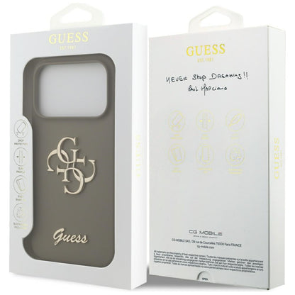 Husa pentru Apple iPhone 17 Pro Max, Guess, Big 4G Script, Maro