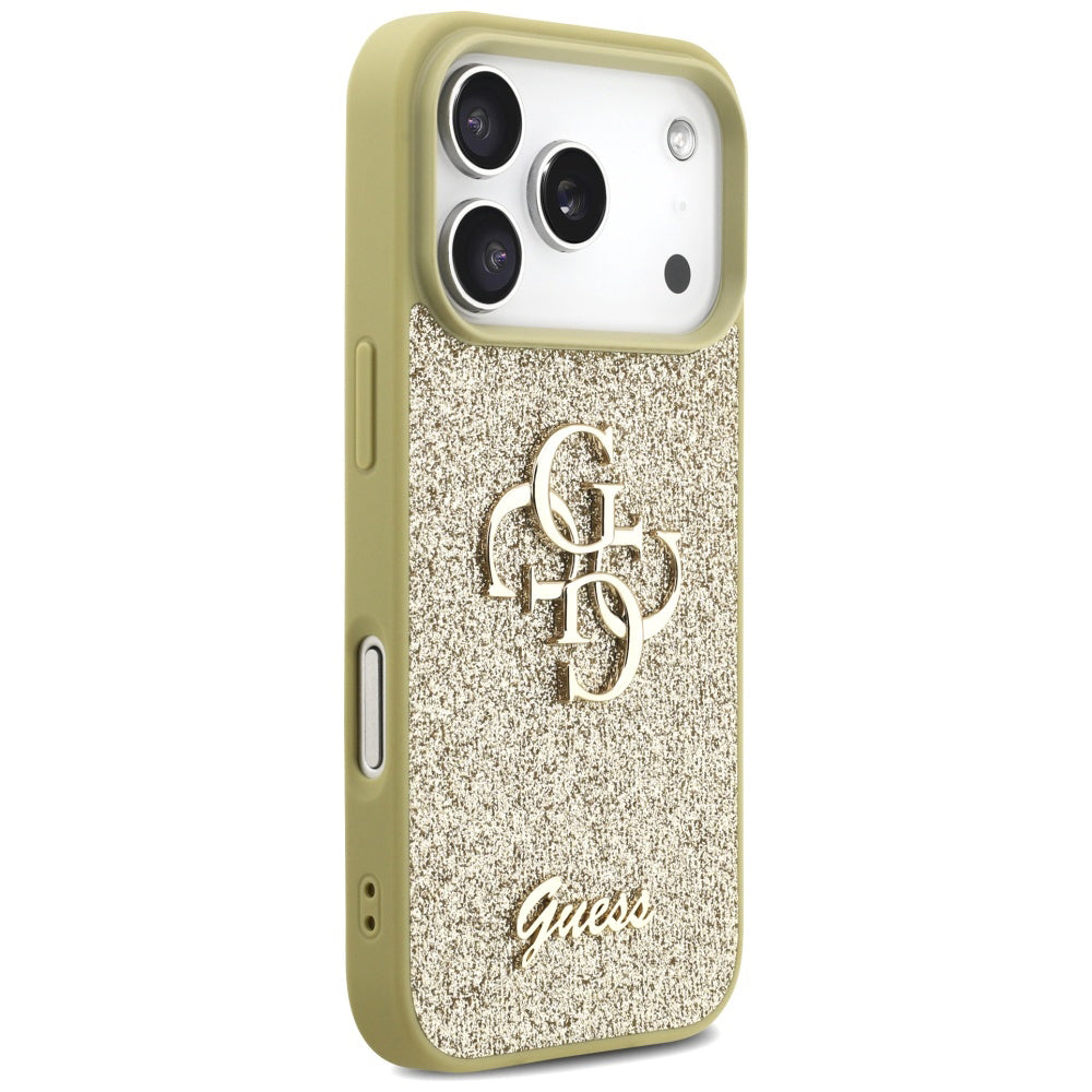 Husa pentru Apple iPhone 17 Pro Max, Guess, Fixed Glitter Big 4G, Aurie