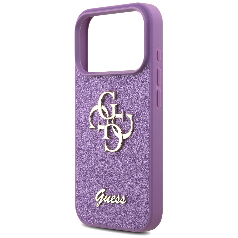 Husa pentru Apple iPhone 17 Pro Max, Guess, Fixed Glitter Big 4G, Mov