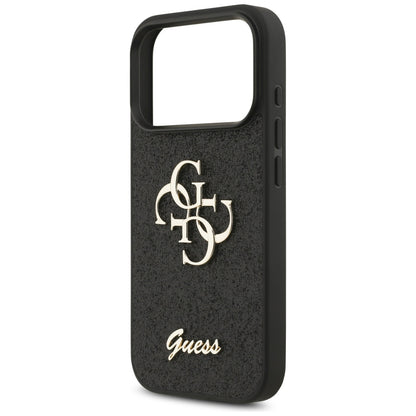 Husa pentru Apple iPhone 17 Pro Max, Guess, Fixed Glitter Big 4G, Neagra