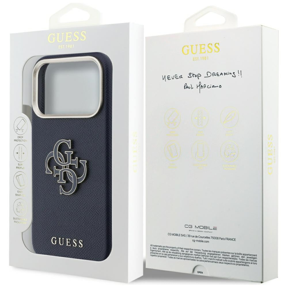 Husa pentru Apple iPhone 17 Pro Max, Guess, Resin Logo, Albastra