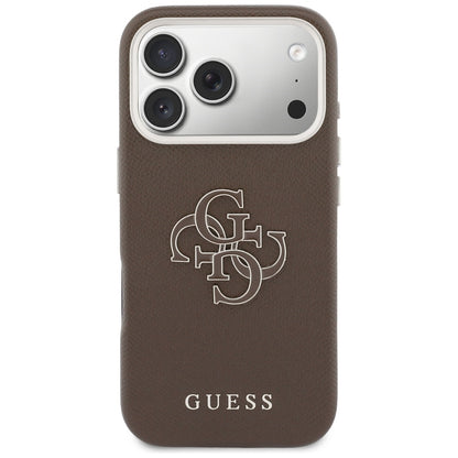 Husa pentru Apple iPhone 17 Pro Max, Guess, Resin Logo, Maro