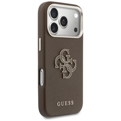 Husa pentru Apple iPhone 17 Pro Max, Guess, Resin Logo, Maro