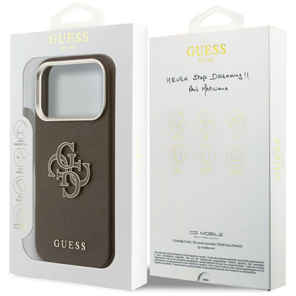 Husa pentru Apple iPhone 17 Pro Max, Guess, Resin Logo, Maro