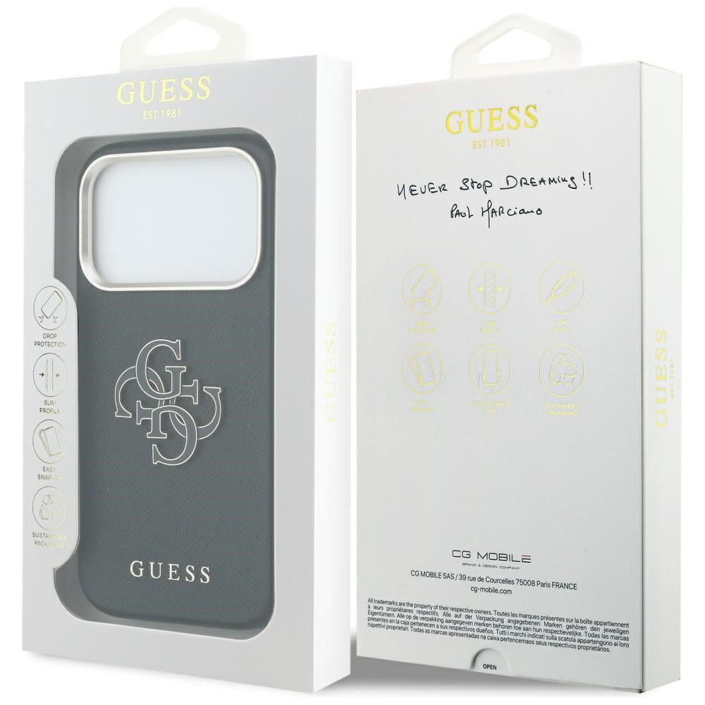 Husa pentru Apple iPhone 17 Pro Max, Guess, Resin Logo, Neagra
