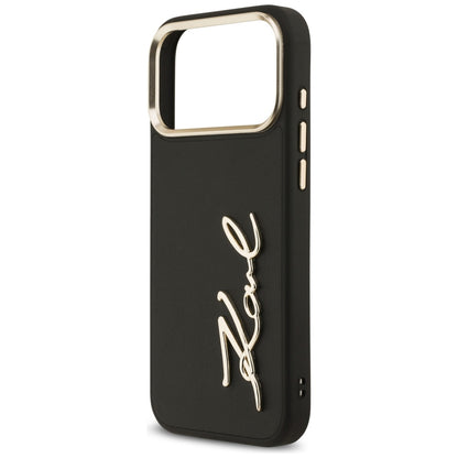 Husa pentru Apple iPhone 17 Pro Max, Karl Lagerfeld, Script Logo, Neagra