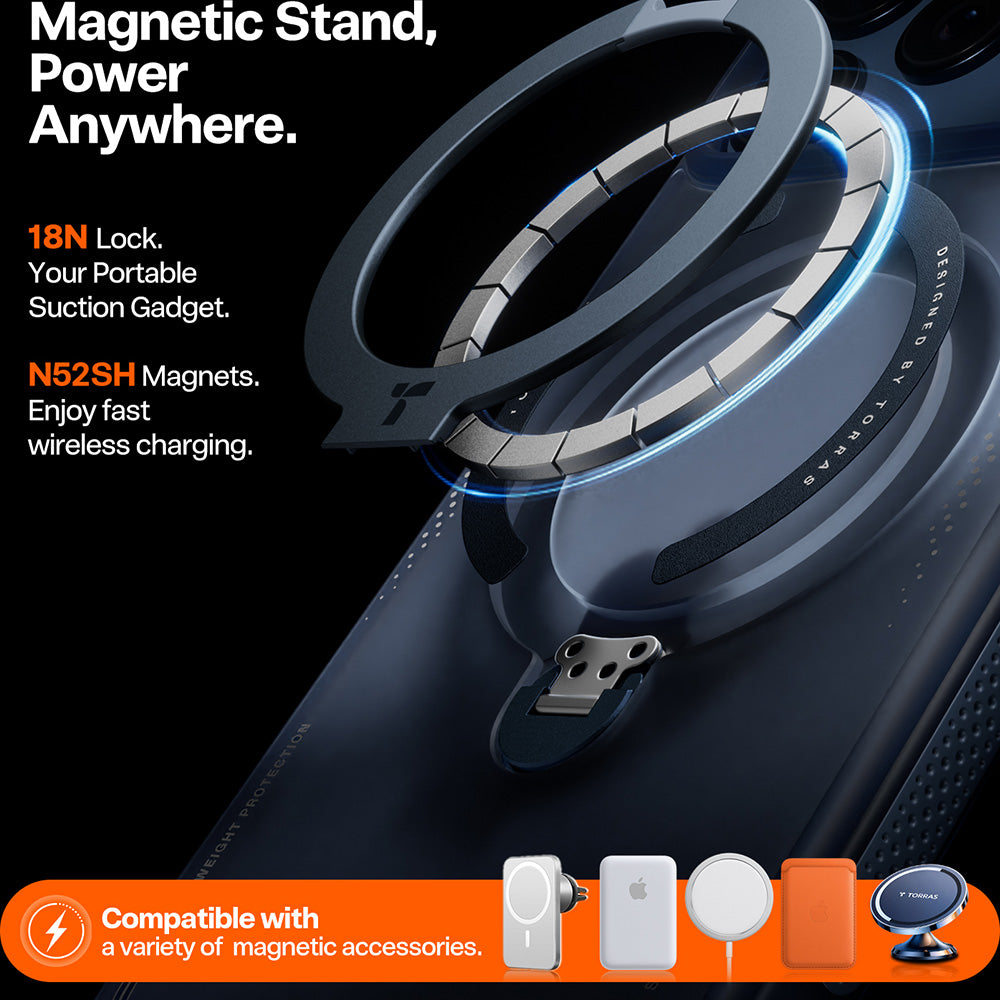 Husa pentru Apple iPhone 17 Pro Max, Torras, Ostand Spin Air, Albastra