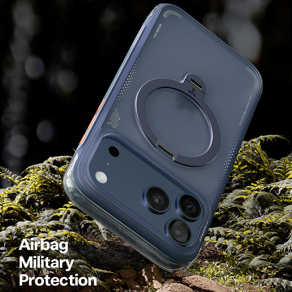 Husa pentru Apple iPhone 17 Pro Max, Torras, Ostand Spin Air, Albastra