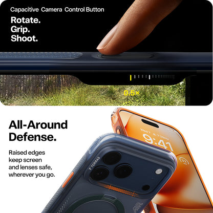 Husa pentru Apple iPhone 17 Pro Max, Torras, Ostand Spin Air, Albastra