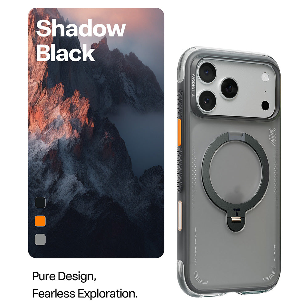 Husa pentru Apple iPhone 17 Pro Max, Torras, Ostand Spin Air, Gri