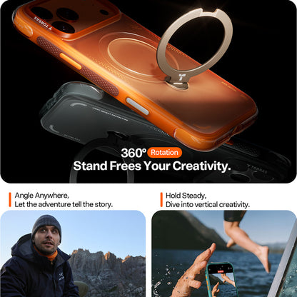 Husa pentru Apple iPhone 17 Pro, Torras, Ostand Spin Air, Gri