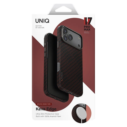 Husa MagSafe pentru Apple iPhone 17 Pro, UNIQ, Keva MagClick, Neagra Rosie