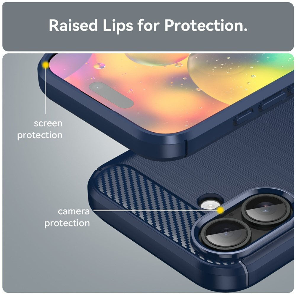 Husa pentru Apple iPhone 17, Techsuit, Carbon, Albastra